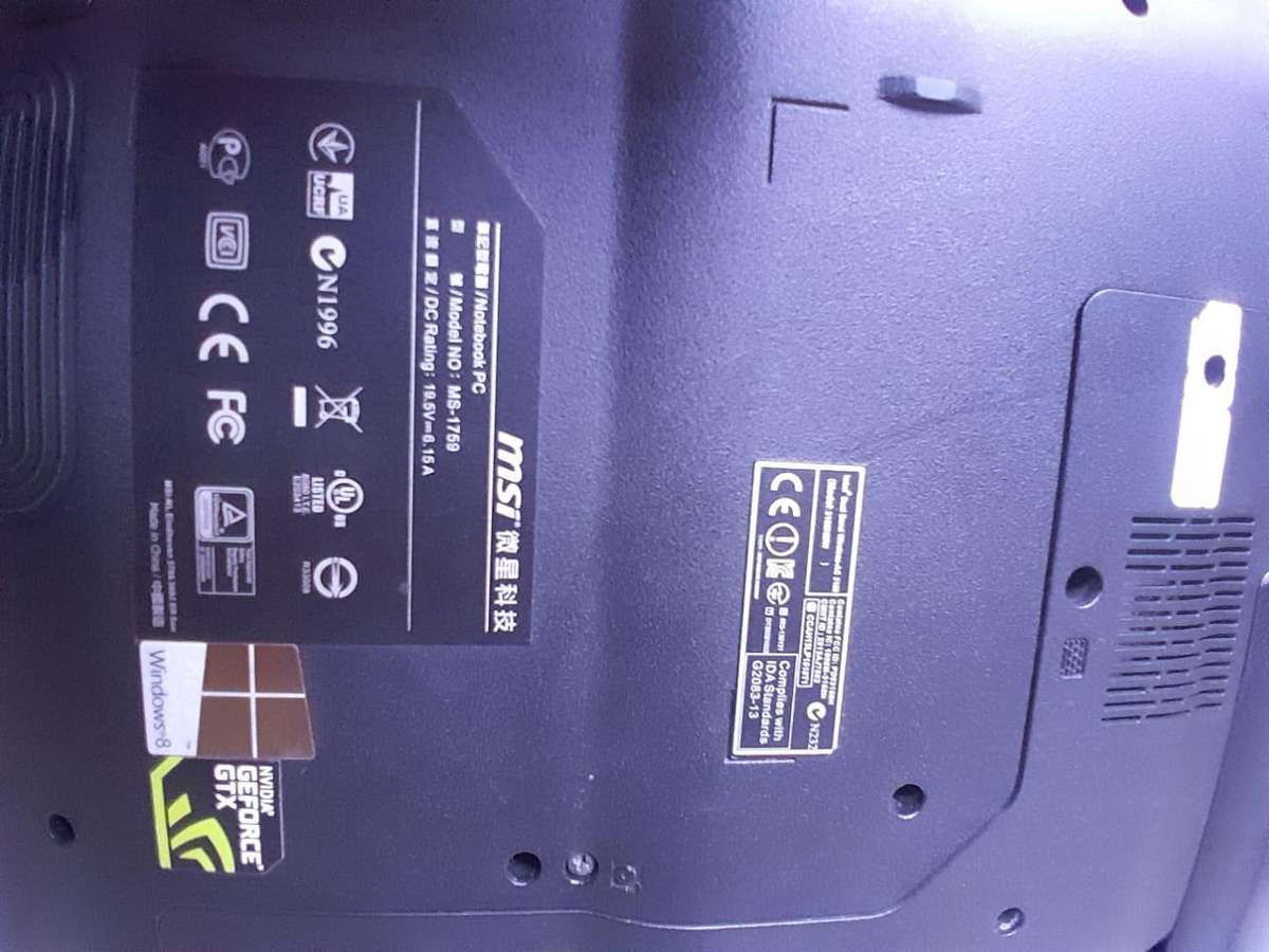 LATE ENTRY MSI MS-1759 GAMING LAPTOP CORE i7 12GB RAM