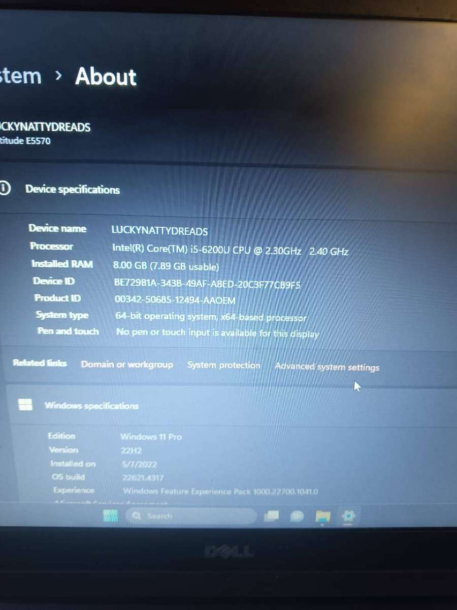 DELL LATITUDE E5570 CORE i5 6TH GEN