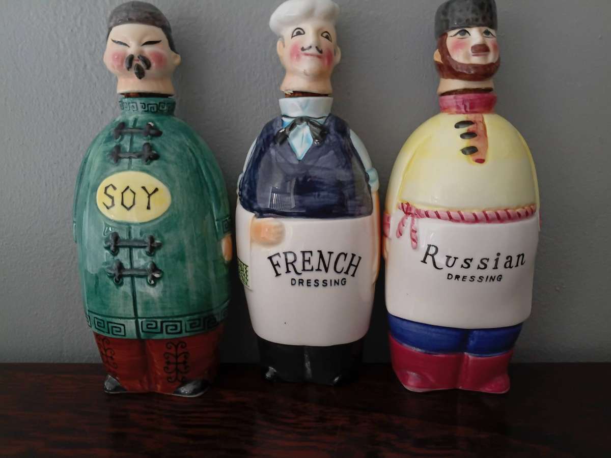 Rare & Collectible Vintage Hand-Painted Characters Sauce Set