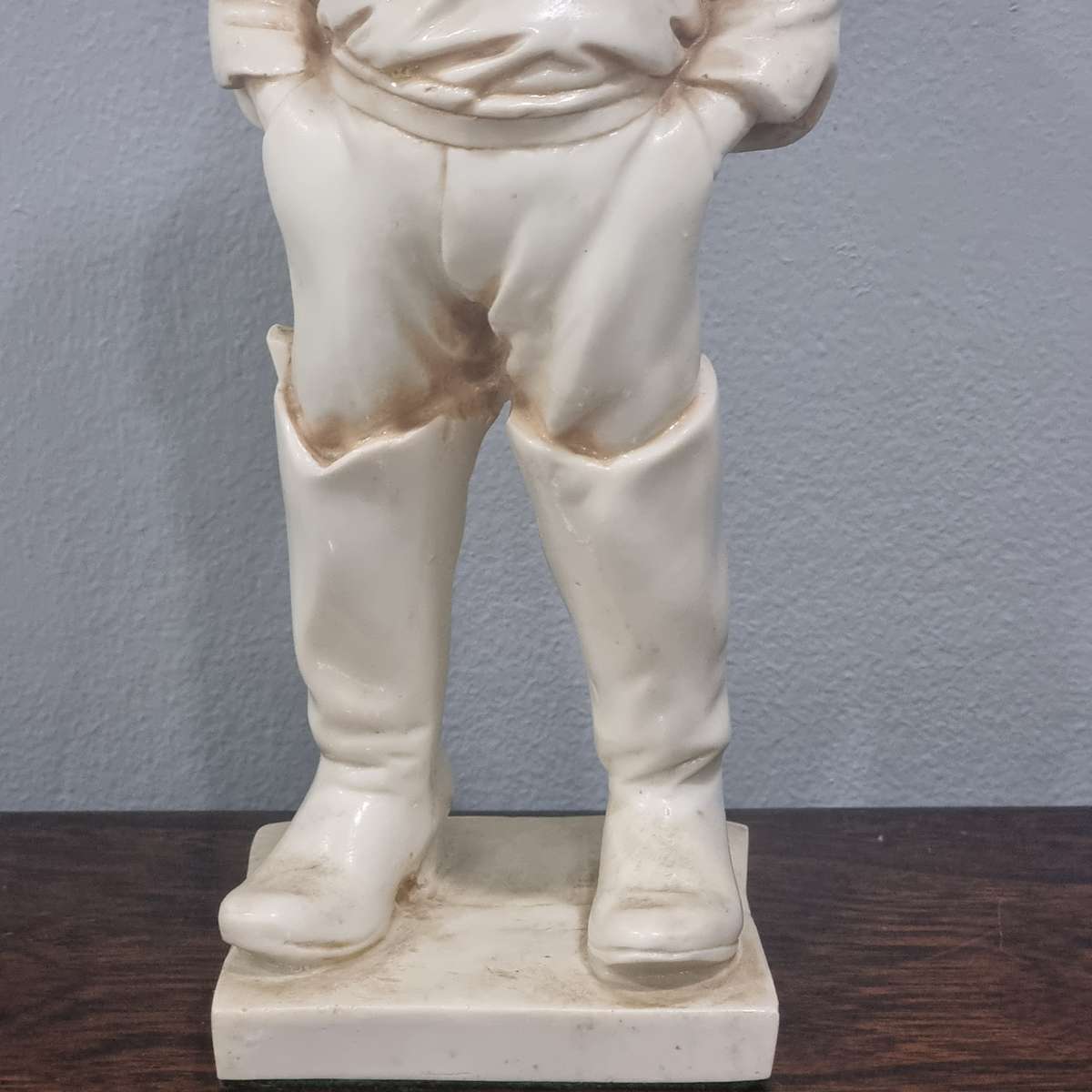 AFrench Carnival Chalkware Boy Comme Like Papa w Pipe 32cm Figurine 1930s