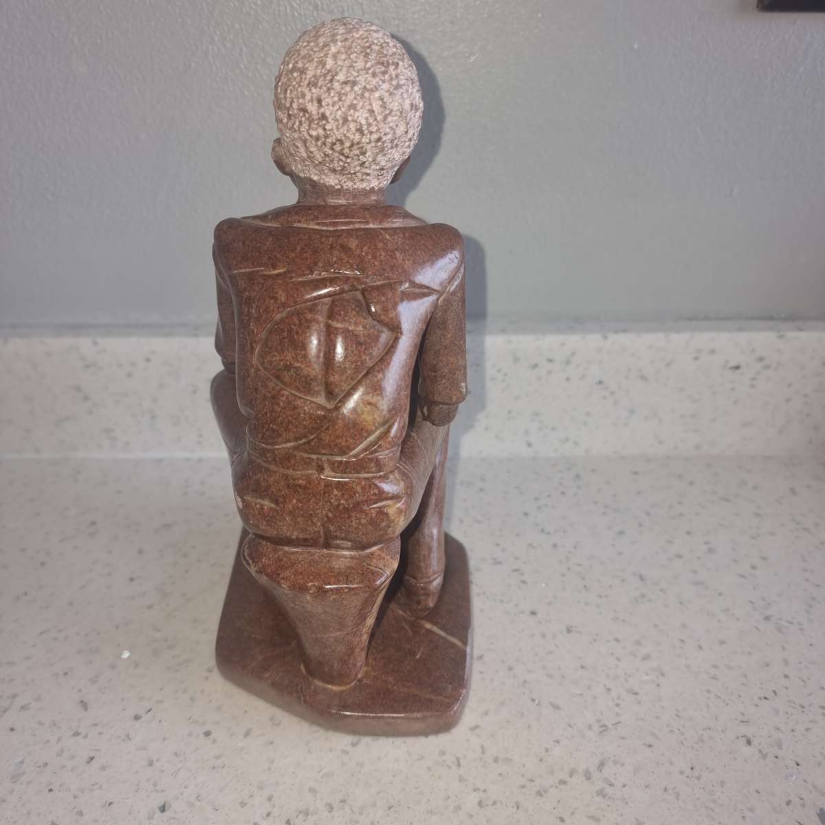 Old Man Smoking a Pipe Soap Stone.