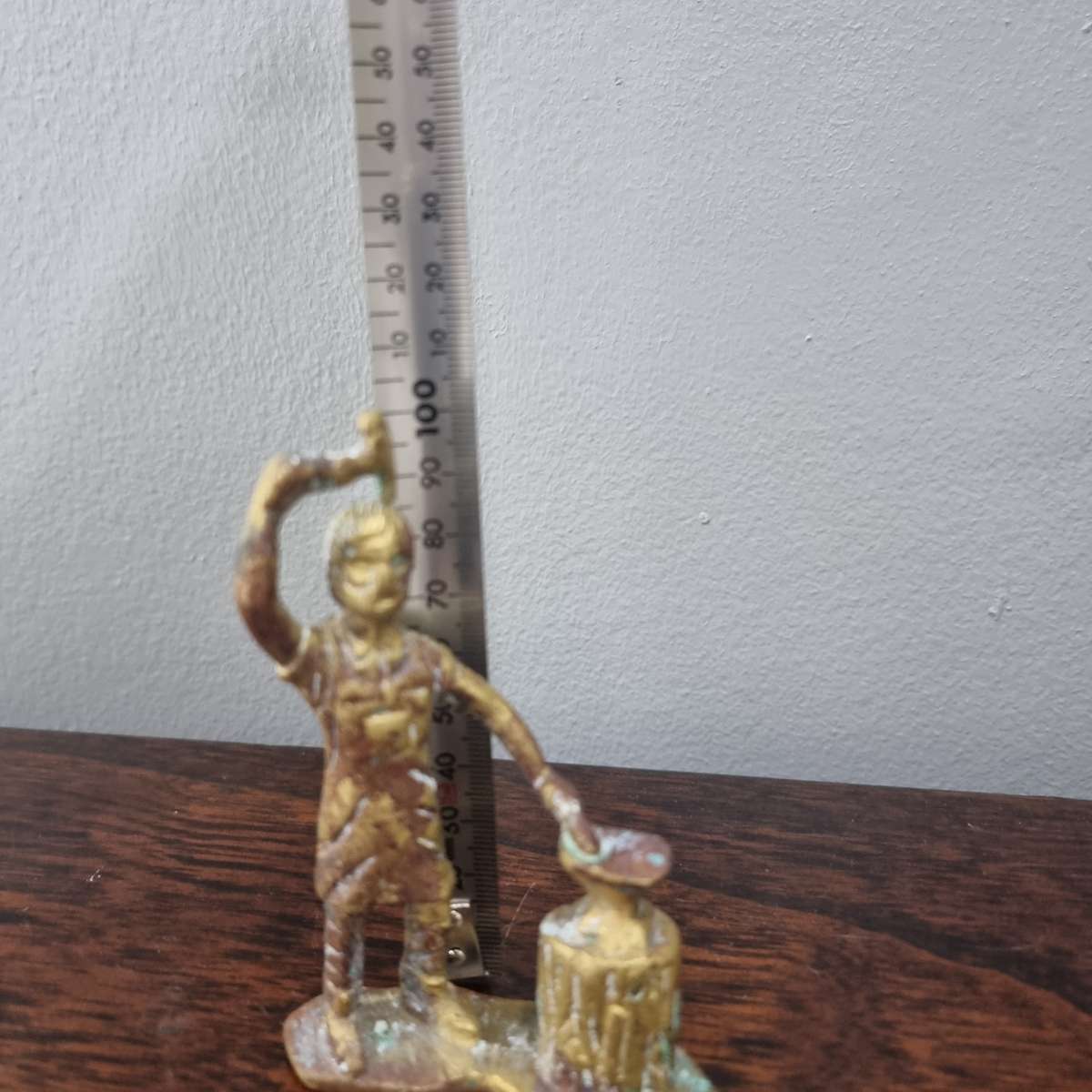 Antique Brass Blacksmith at work figurine, solid brass Paper Weight