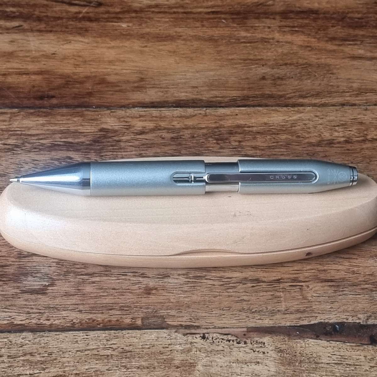 Cross ball point pen silver grey