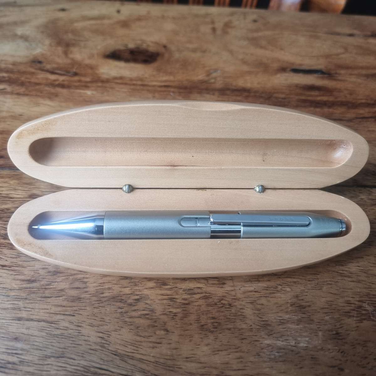 Cross ball point pen silver grey