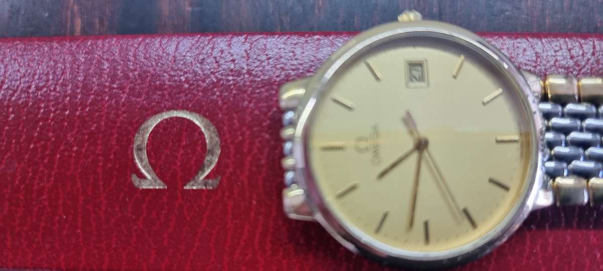 Omega Deville Watch 33mm.Two tone strap.