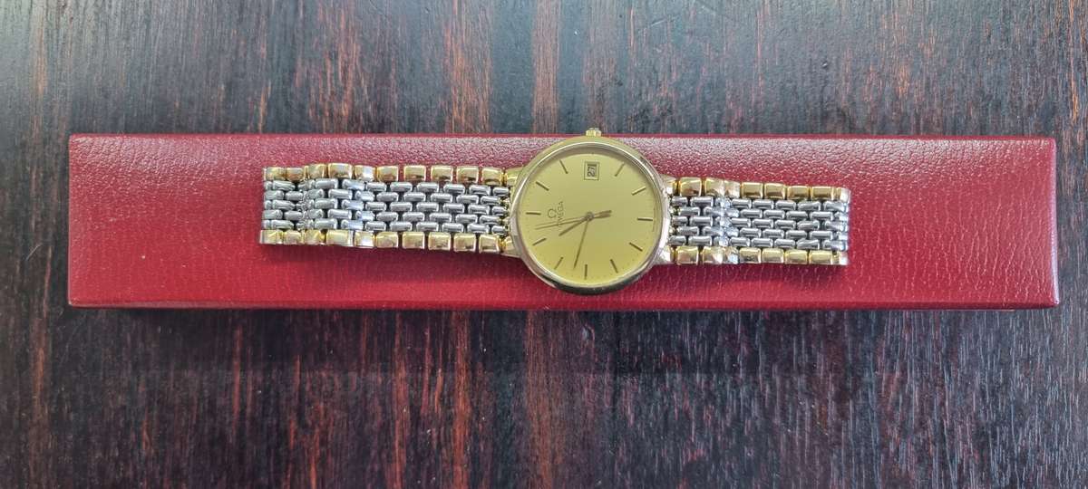 Omega Deville Watch 33mm.Two tone strap.