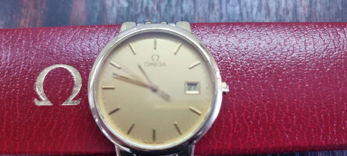 Omega Deville Watch 33mm.Two tone strap.