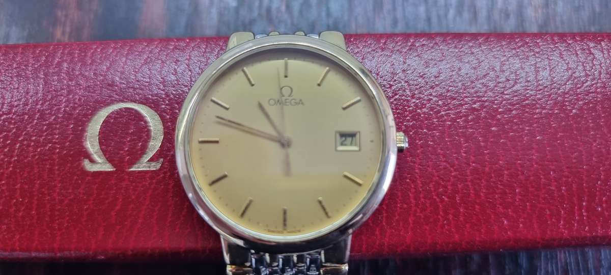 Omega Deville Watch 33mm.Two tone strap.