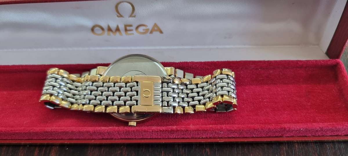 Omega Deville Watch 33mm.Two tone strap.