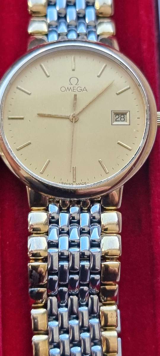 Omega Deville Watch 33mm.Two tone strap.