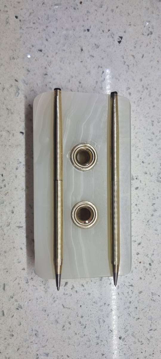 Cross Pen and pencil set on marble base