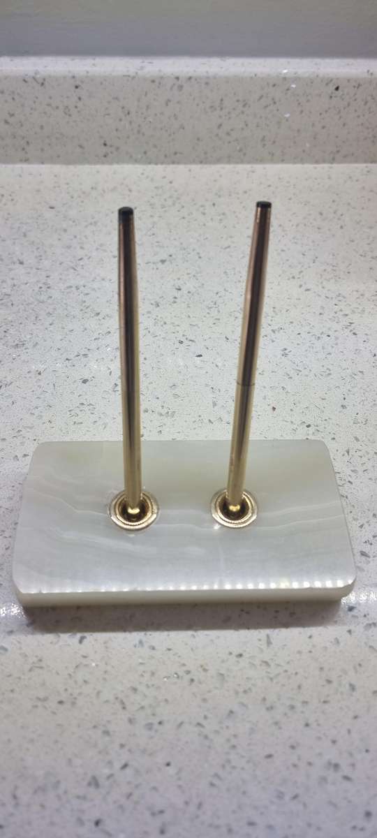 Cross Pen and pencil set on marble base