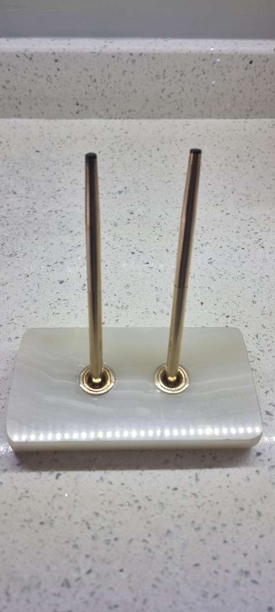 Cross Pen and pencil set on marble base