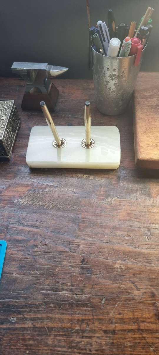 Cross Pen and pencil set on marble base