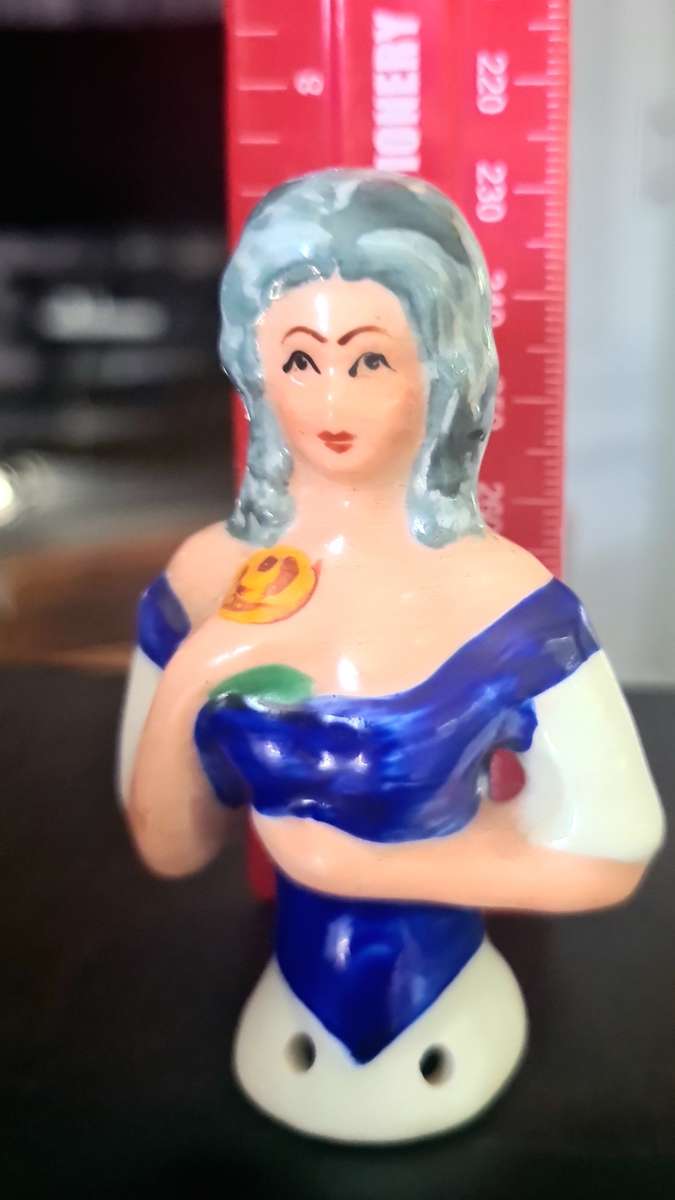 Very Rare!  Antique German Half doll Pin cushion