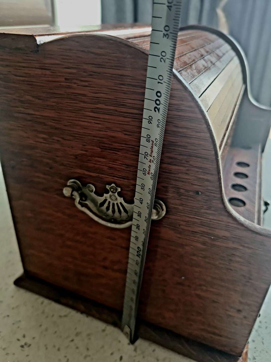 Antique  Table Tambour  Writing Box with Roll Top