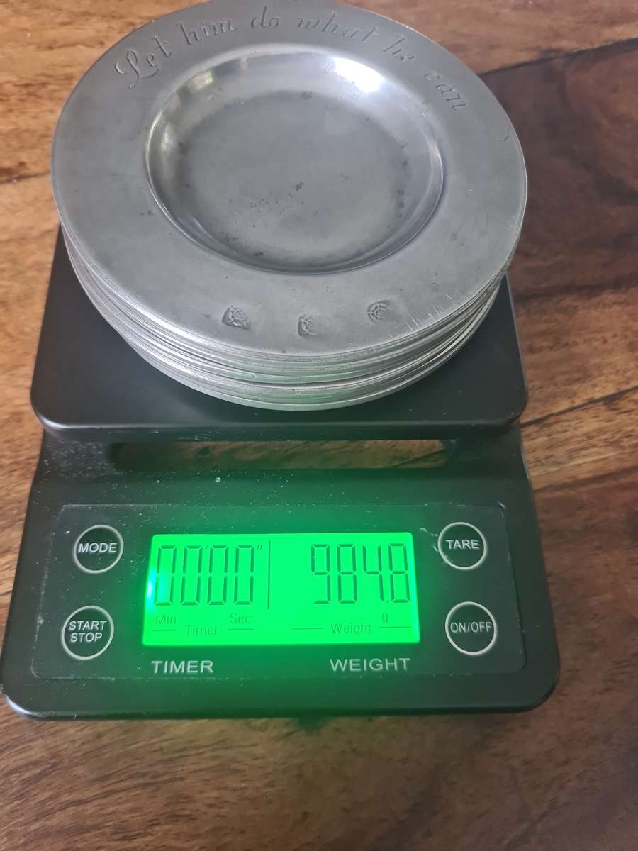 Very Rare!!  Antique Solid Pewter Drink Coaster Set of 6  London