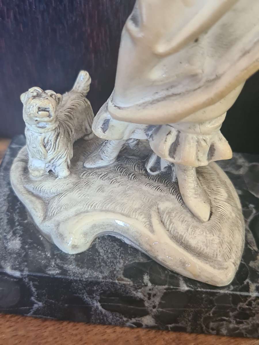 A Pair of Italian Depose Italy Figurines on Carrara Marble
