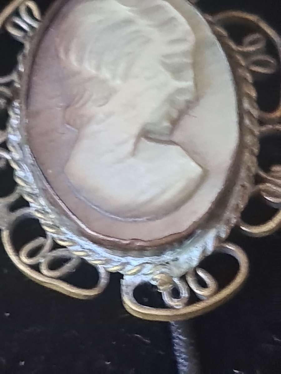 Antique Art Deco Silver Cameo Wire Work Bracelet