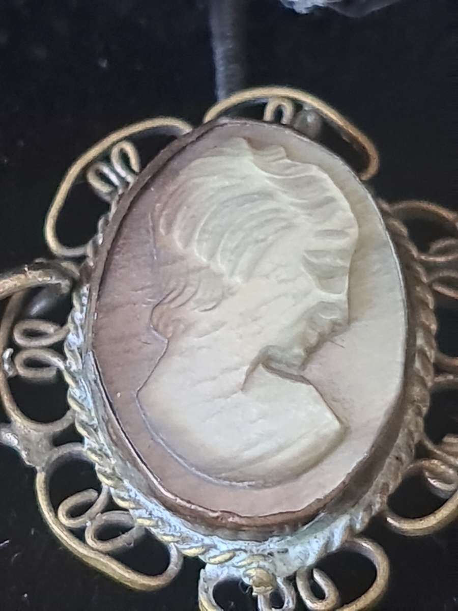 Antique Art Deco Silver Cameo Wire Work Bracelet