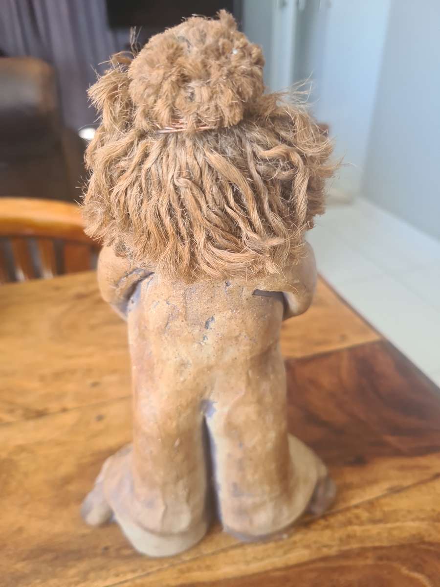 Large Hand Made Terracotta Troll   Figurine