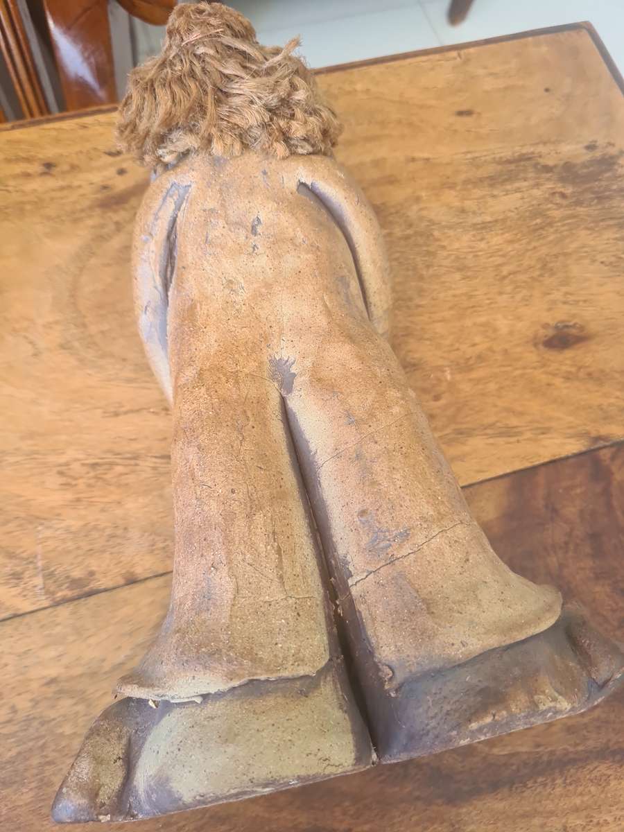 Large Hand Made Terracotta Troll   Figurine