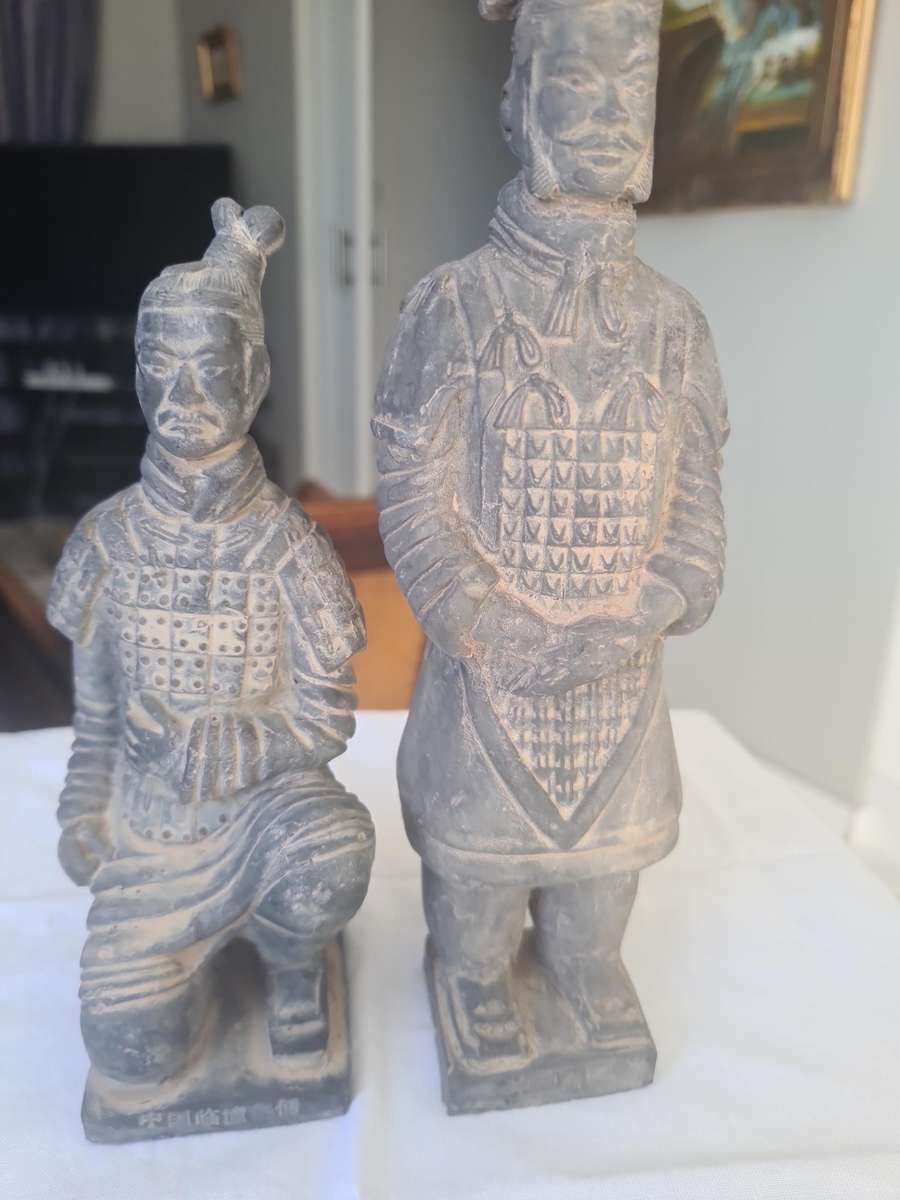 Chinese Warriors Figurines | 2 China Terracotta Warriors | Xian Soldier Statues
