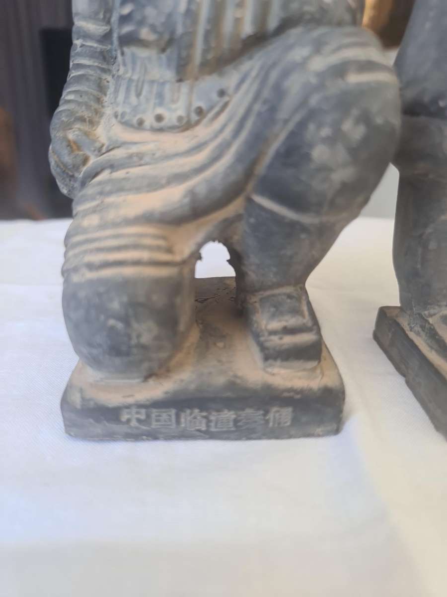 Chinese Warriors Figurines | 2 China Terracotta Warriors | Xian Soldier Statues