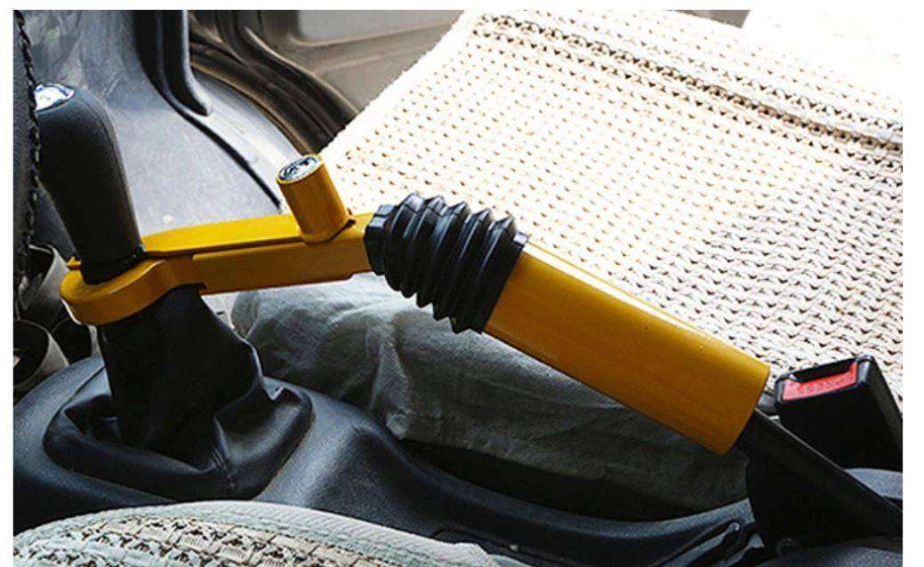 Car Lock Hand Brake Lock Gear Lock Anti-Theft Lock Gear Yellow