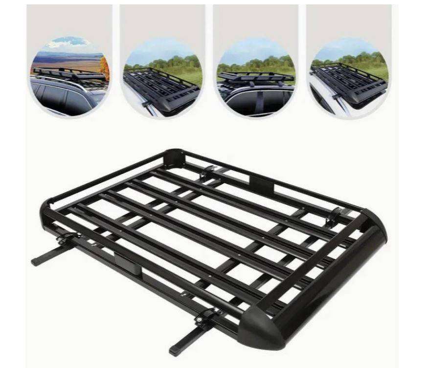Black Aluminium, Universal Car SUV Luggage Cargo Railing Rack 1400 x 100CM