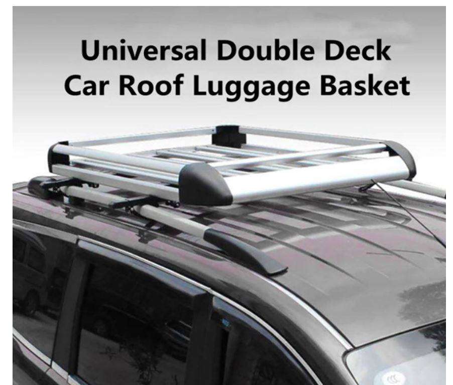 Silver Aluminium, Universal Car SUV Luggage Cargo Railing Rack 1400 x 100CM