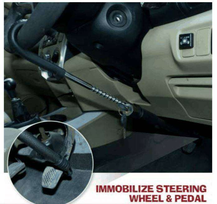 Pedal to Steering Car Anti Theft Security Rod Brake Clutch Lock