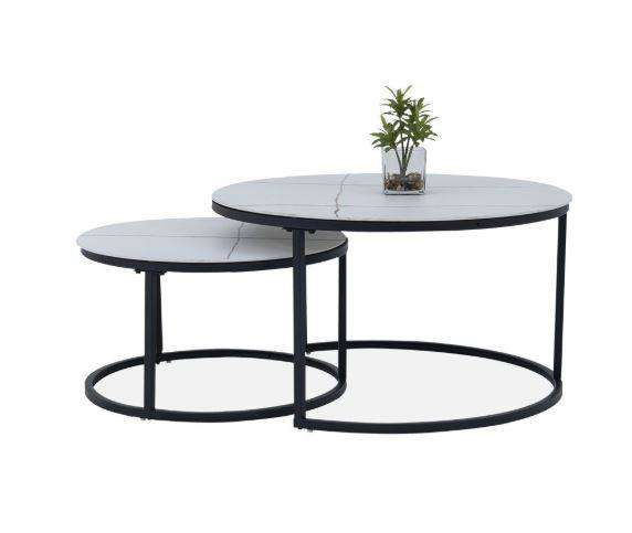 2 Piece Coffee Table - White