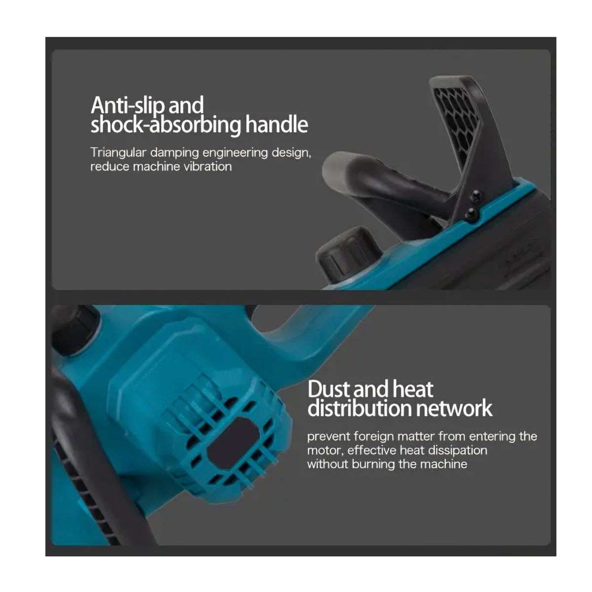 12" Wireless Handheld Electric Chain Saw, 2 Lithium-Ion Batteries & Gloves