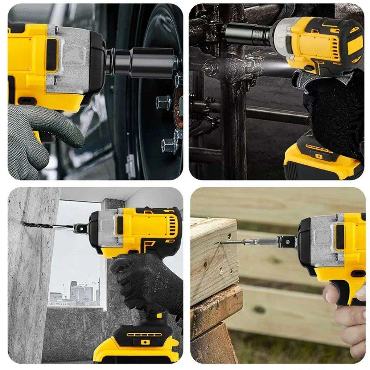 500NM Wireless Impact Wrench, 2 Batteries, Charger, Case & Gloves - 7Pc 21V