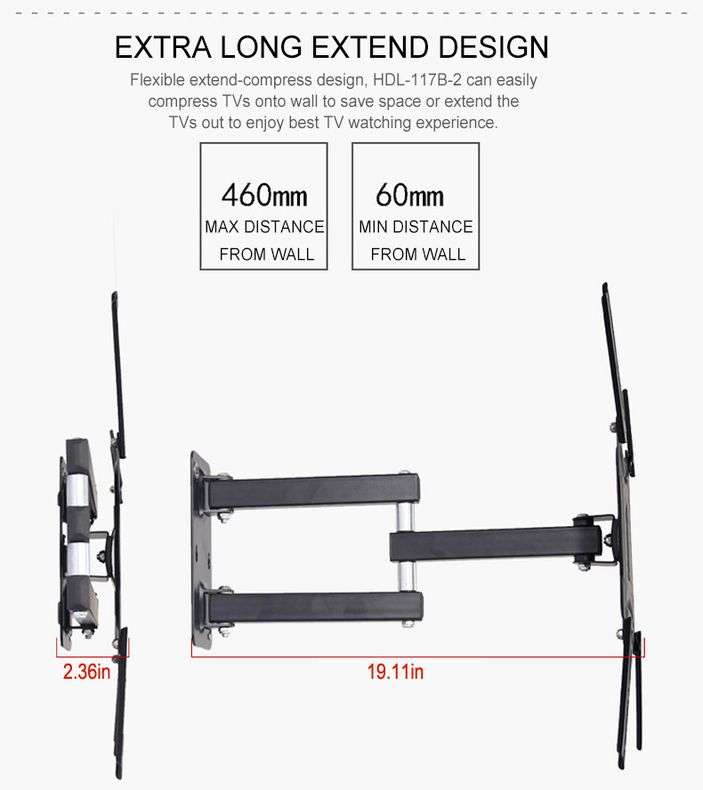 14-55inch Full motion Cantilever Mount TV Bracket