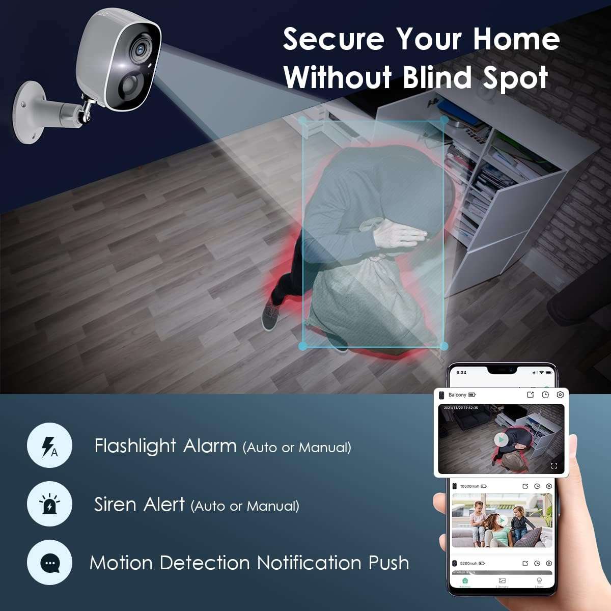 1080P smart outdoor battery-operated security camera