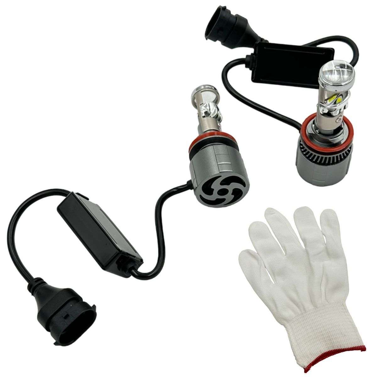 H11 2 Pin 6000 LUMEN LED 35W Headlight Bulbs With Bifocal Projector Lens