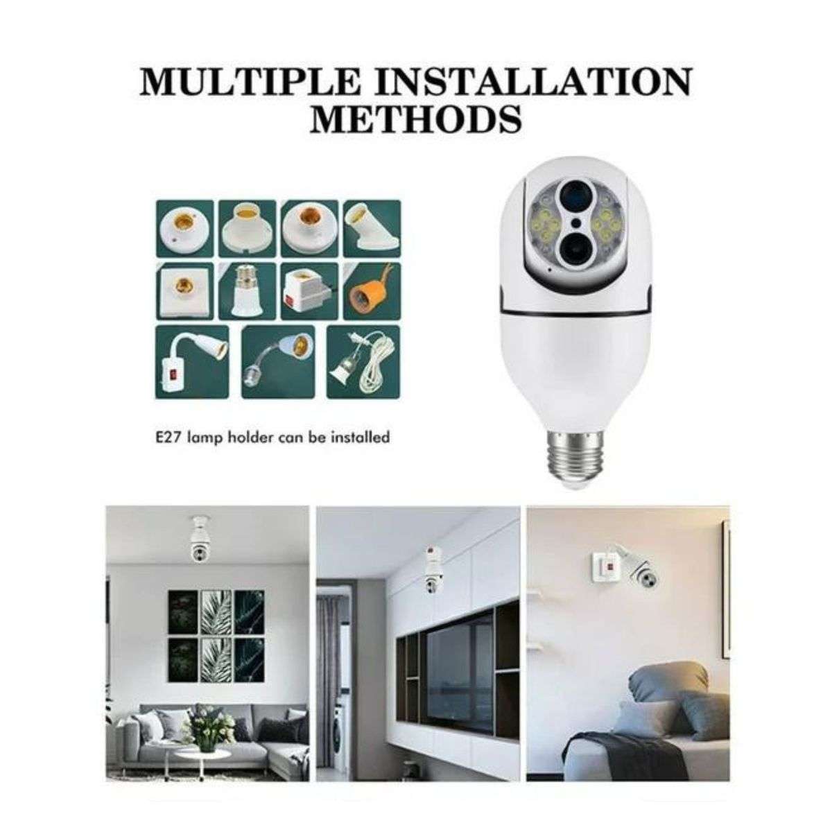 2MP 360 DEGREE SMART INTELLIGENT WIFI CRADLE HEAD CAMERA WITH LED