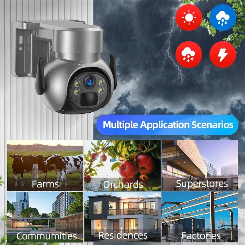 Wireless 4G Sim Card Solar Security Camera 5MP 1080P Color Night Vision (Memory Card Not Included)