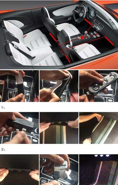 Car Interior Lights Car Floor Mat Star Lighting