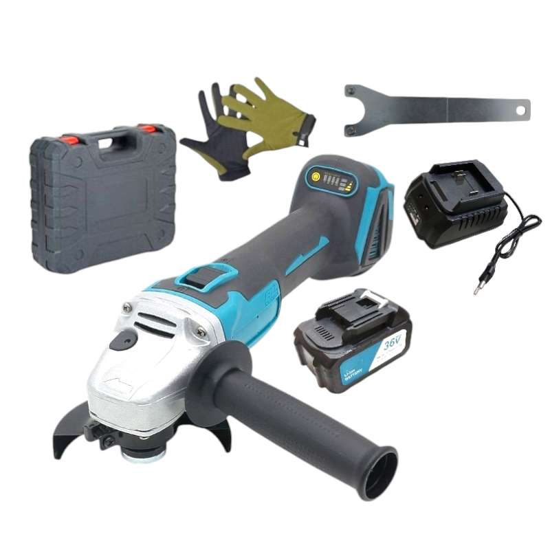 36V Cordless Electric Angle Grinder With 1 Rechargeable Battery Pack, Carry Cases & Gloves