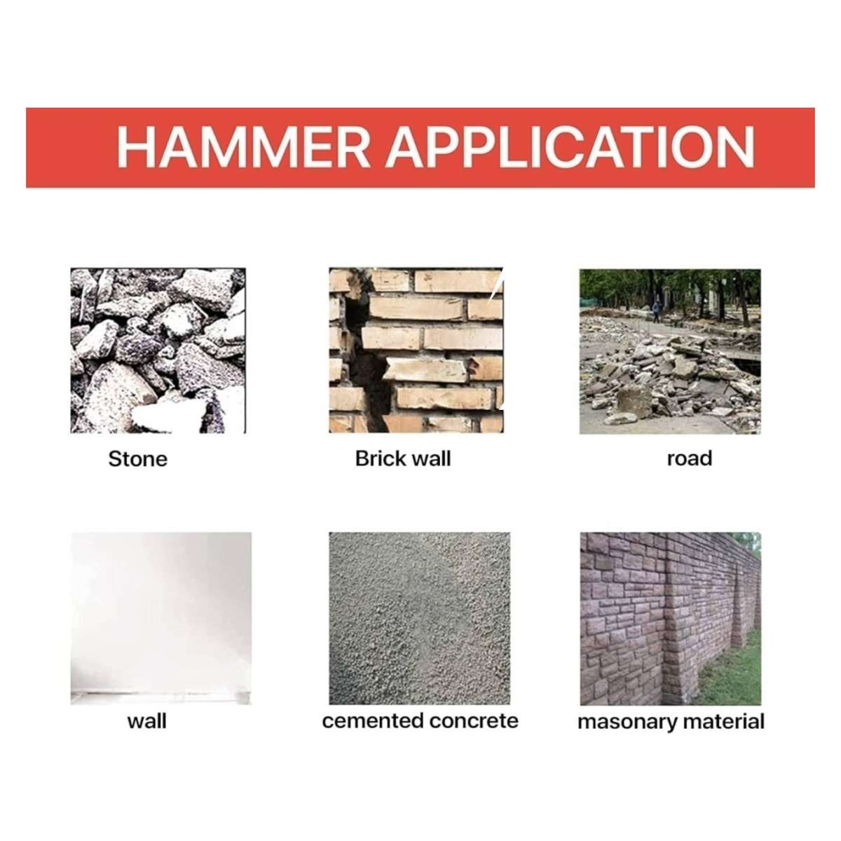 1700W Electric Demolition Jack Hammer Concrete Breaker Chisel Bits and Gloves