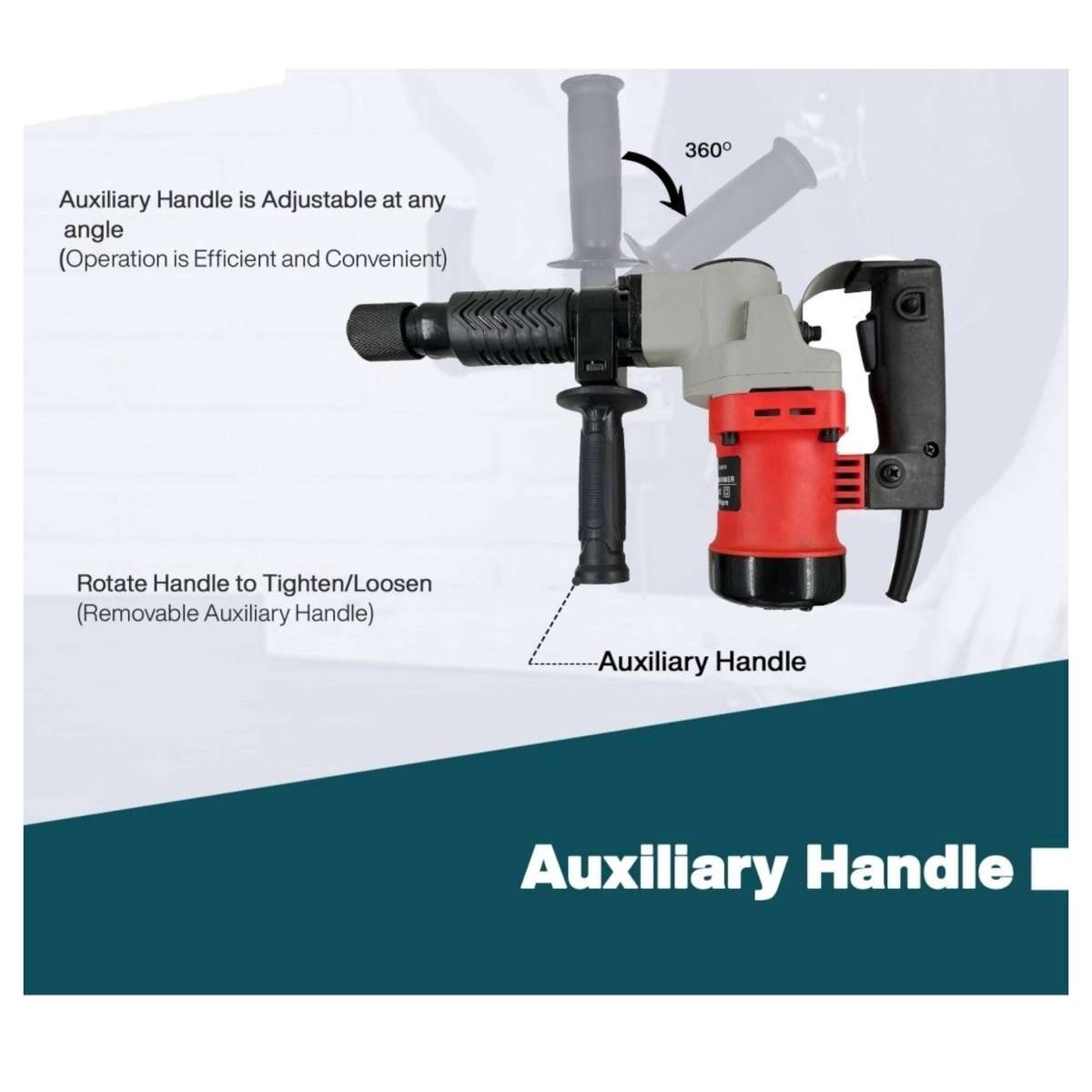 1700W Electric Demolition Jack Hammer Concrete Breaker Chisel Bits and Gloves