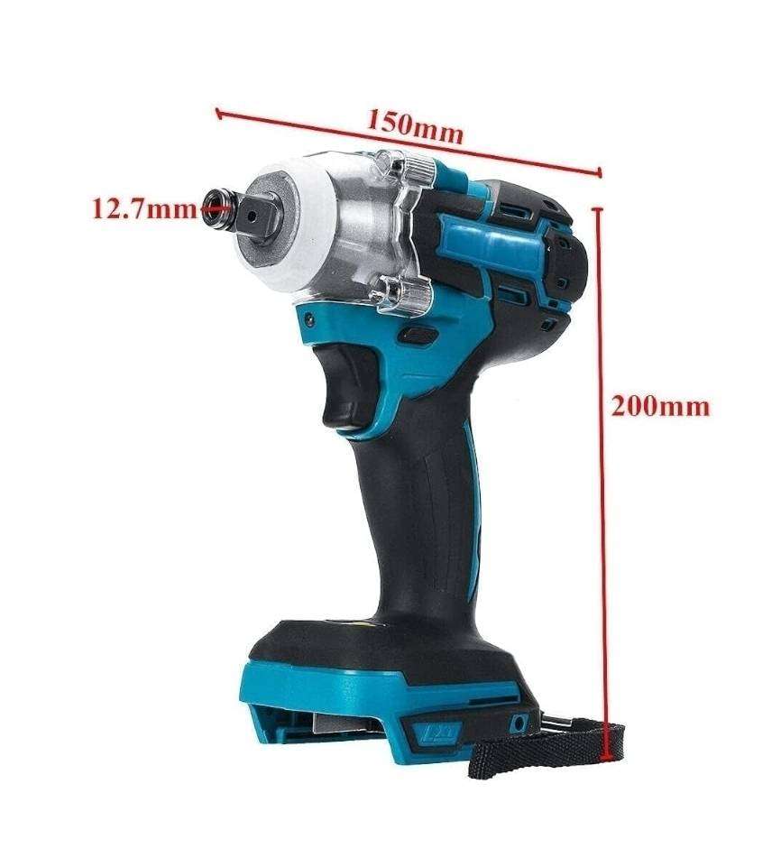 300NM Cordless Impact Wrench, 2 Battery Packs, Charger Carry Case & Gloves