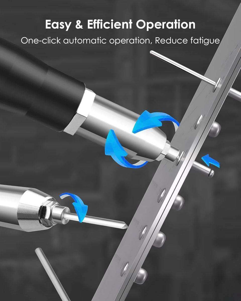 18V Wireless Handheld Rivet Gun, 2 Lithium Rechargeable Batteries & Gloves