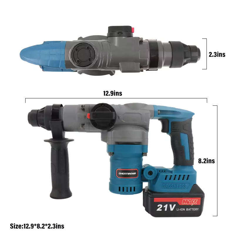 21V Cordless Rotary Hammer Drill - Heavy Duty 850W BL Motor Hammer Drill