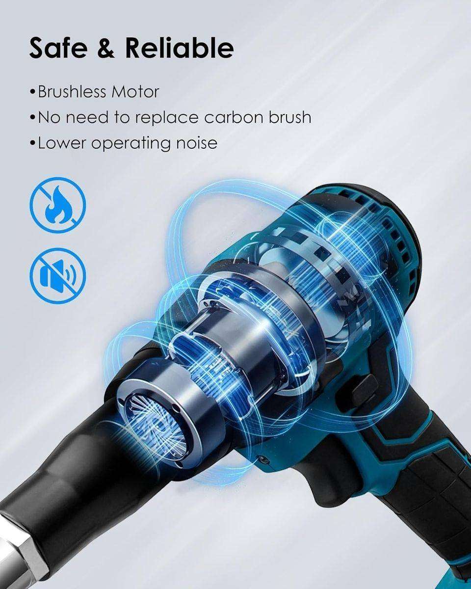 18V Wireless Handheld Rivet Gun, 2 Lithium Rechargeable Batteries & Gloves