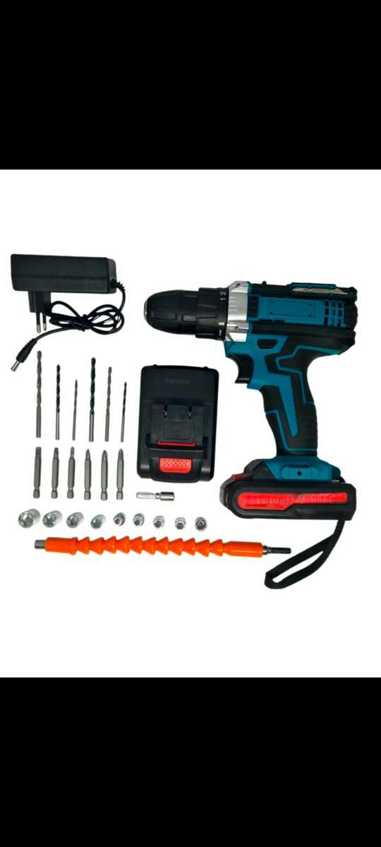 29 Pc Wireless Impact Drill Set With Drill Bits, Safety Gloves & Carry Case