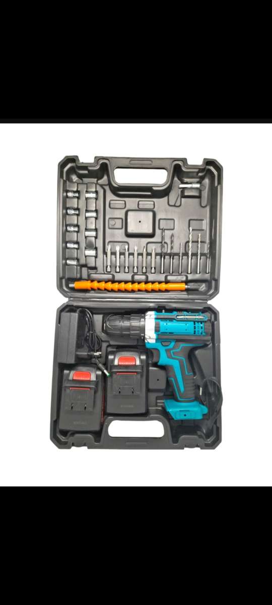 29 Pc Wireless Impact Drill Set With Drill Bits, Safety Gloves & Carry Case